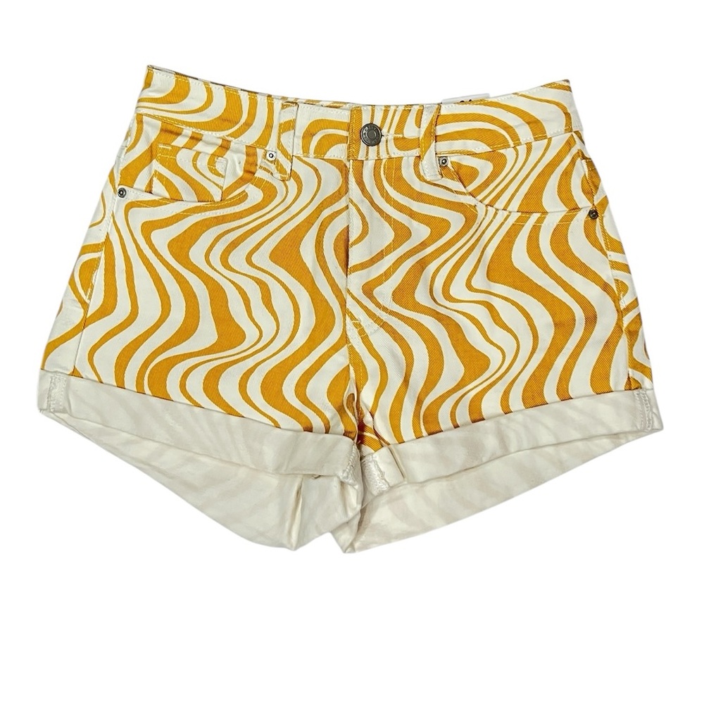 PacSun Yellow Wave Print Mom Shorts – Size 24